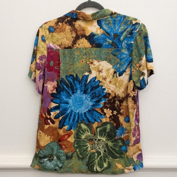 Jams World Honolulu Floral Button Shirt Small Rayon Aloha Resort Travel Top - Picture 2 of 4